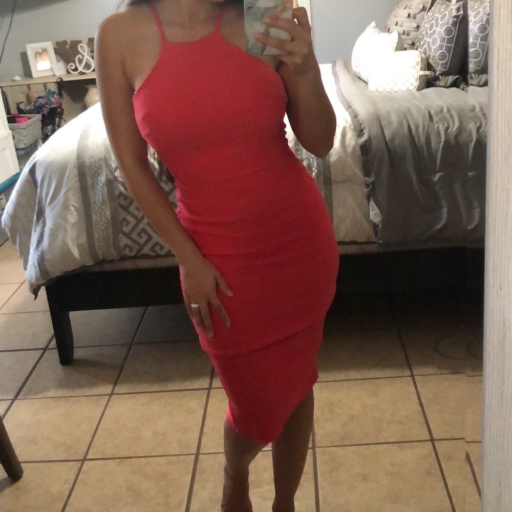 Peach midi dress!